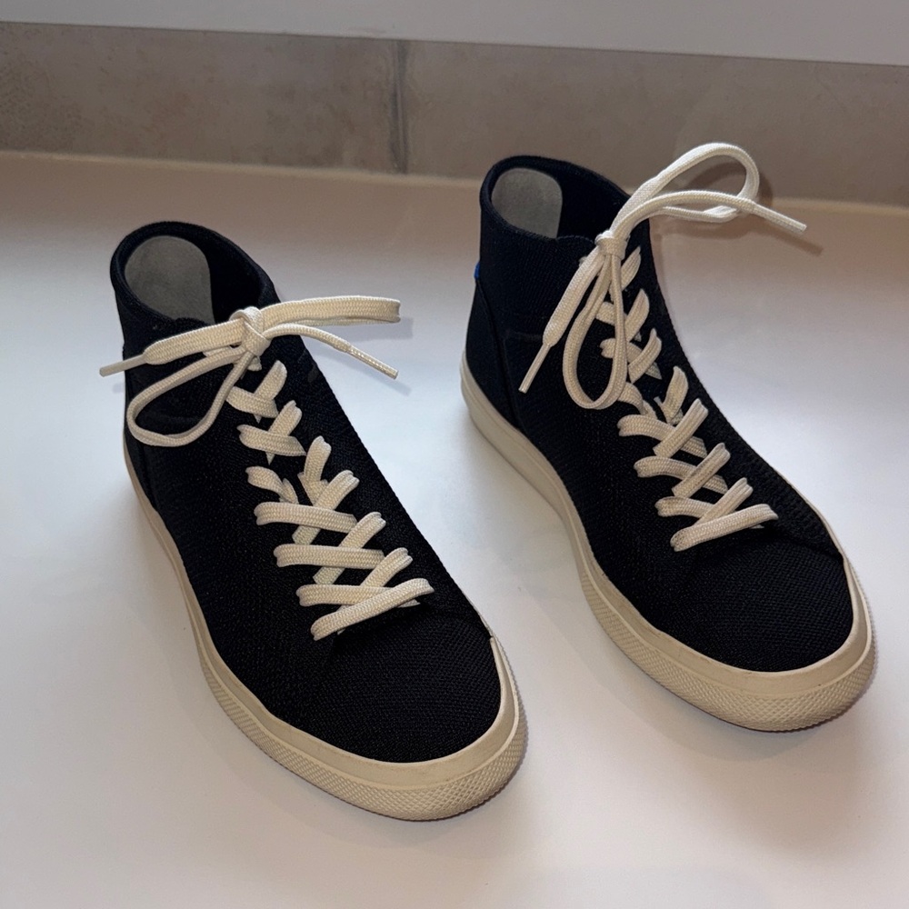 Rothy's Black and White High-Top Sneakers